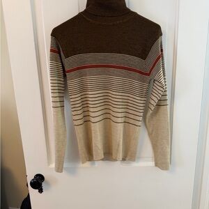 Vintage Brown and Cream Striped Sweater